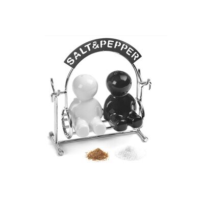 Salt & pepper set, Salt & Pepper, metal / ceramic
