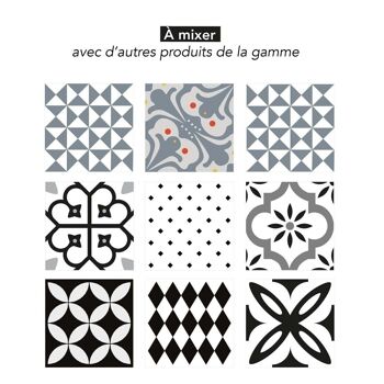 6 carreaux adhesifs deco carrelage - rosace noire 5