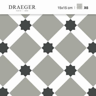 6 KLEBFLIESEN DECO TILE - BLACK STAR TILE