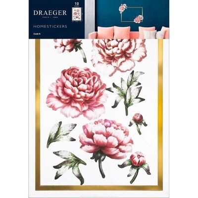 Wall sticker - Homesticker Gold frame and peony flowers