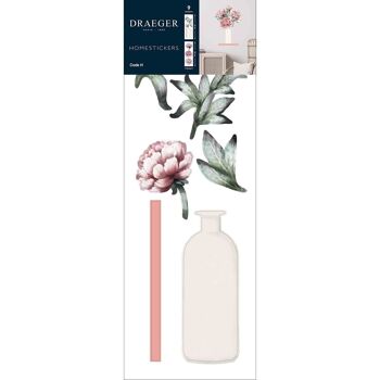 Sticker mural - Homesticker Vase bouquet de Pivoines 1