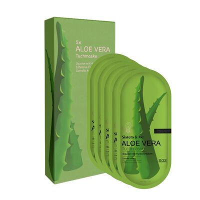 5X MASQUE EN FEUILLE D'ALOE VERA