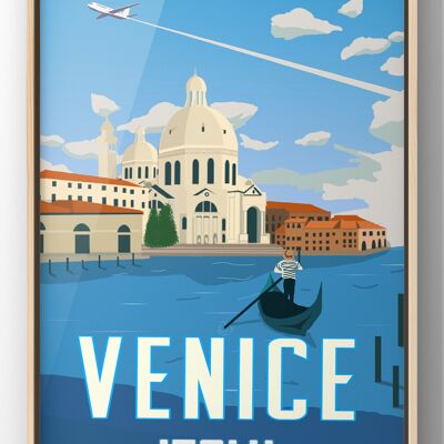 Minimal Venice Travel Poster | Vintage Postcard Wall Art - A4 Print Only
