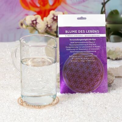 Carafe coaster Flower of Life gold