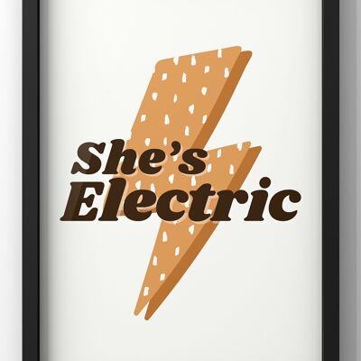 She’s Electric Print | Oasis Lyric Wall Art - A3 Print Only