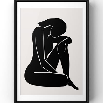 Boho Minimal Calm Silhouette Print | Fashion Wall Art - A2 Print Only