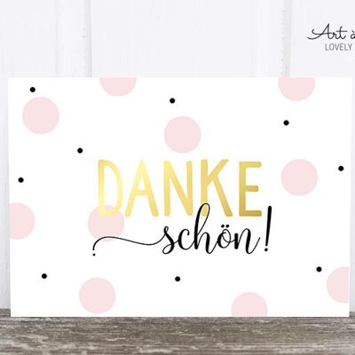 Postkarte: Danke Kreise, rosa M