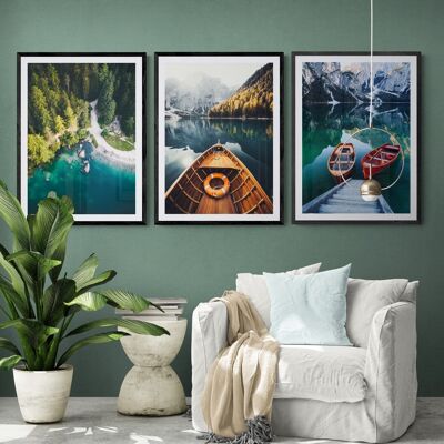 Lakeside Trio Wall Set of 3 Prints | Gallery Wall Photograph Set - A4 Print Only Set