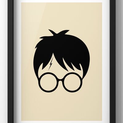 Minimal silhouette Harry Potter Print - A2 Print Only