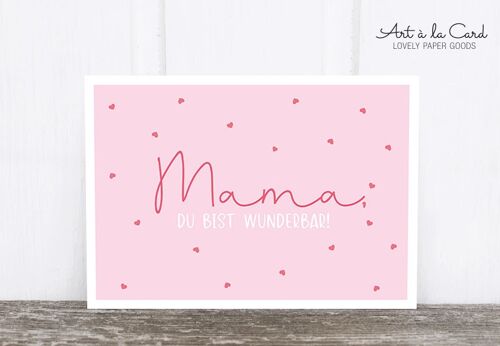 Postkarte: Mama, du bist wunderbar