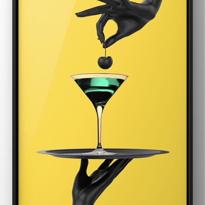 Let’s Make Martini’s Bold Wall Art | Bright Yellow Wall Art - A4 Print