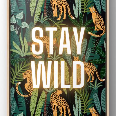 Stay Wild Tropical Quote Print - A3 Print Only
