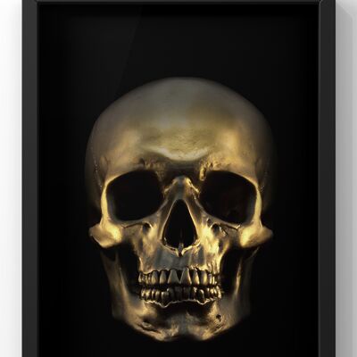 Gold Skull Dark Punk Wall Art Print - A2 Print