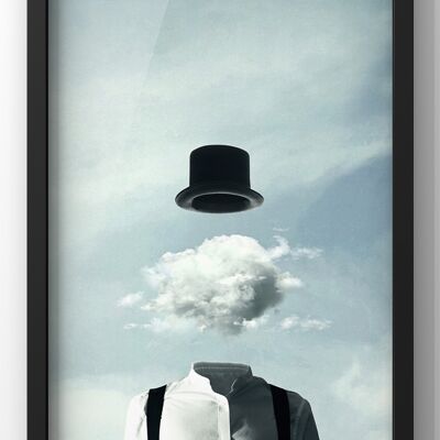 Head in the clouds Portrait | Quirky Wall Art Print - A4 Print