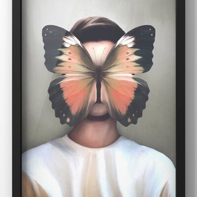 Dark Art Butterfly Portrait Print | Weird & Wonderfull Butterfly Wall Art - A4 Print