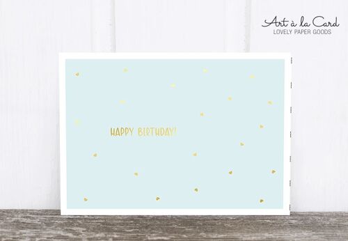 Postkarte: Happy Miniherzen, mint M