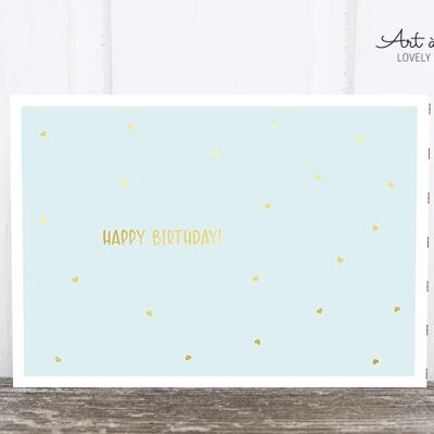 Postkarte: Happy Miniherzen, mint M