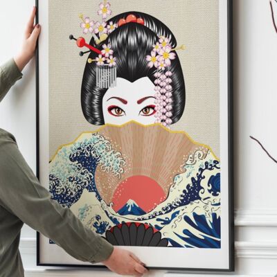 The Japanese geisha illustration Print | Vintage Japanese Wall Art - 40X50CM PRINT ONLY