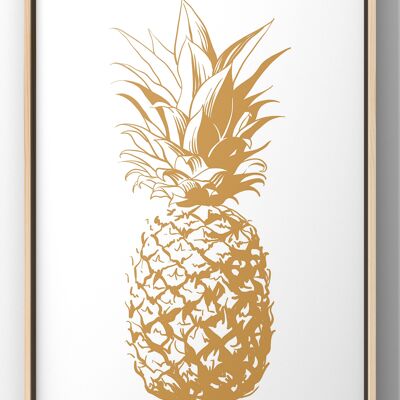 The Golden Pineapple Wall Art | Kitchen Print - A4 Print