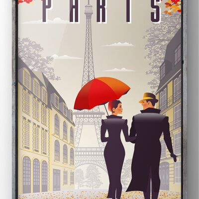 Paris Travel Print | Vintage Postcard Wall Art - A3 Print Only