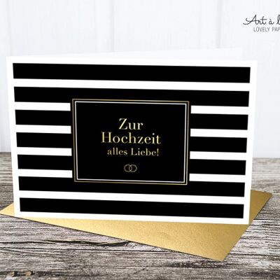 Folded card: wedding, black M