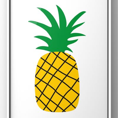 Minimal Pineapple Wall Art Print - A3 Print Only