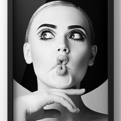 Twiggy Fashion model Print | Black & White 60s photograph - A3 Print
