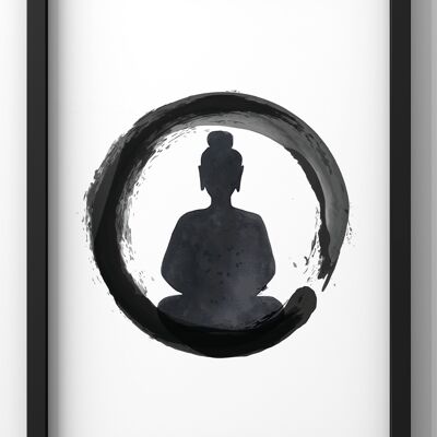 Minimal Zen Buddha Wall Art Print - A3 Print Only