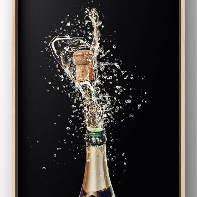 Luxury Champagne bottle Print | Kitchen Bar Wall Art - A4 Print Only