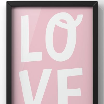 Minimal Pink Love Quote Print - A3 Print