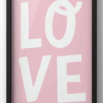 Minimal Pink Love Quote Print - 30X40CM PRINT ONLY