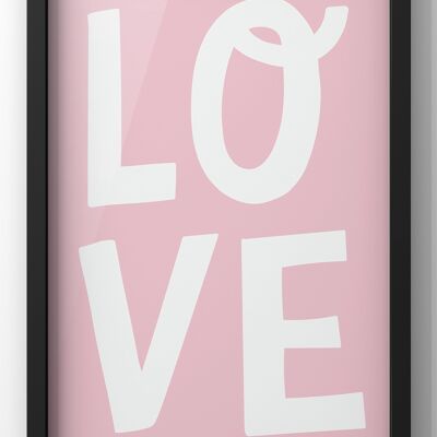 Minimal Pink Love Quote Print - 40X50CM PRINT ONLY