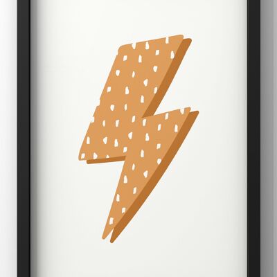 Boho Lightning Bolt Print | Minimal Wall Art - A4 Print