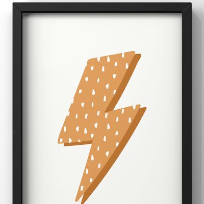Boho Lightning Bolt Print | Minimal Wall Art - A4 Print