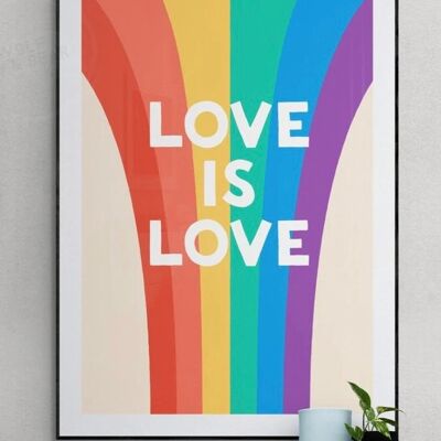 Love Is Love Rainbow Quote Print - A3 Print Only