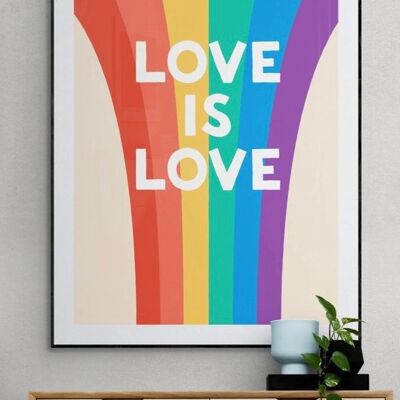 Love Is Love Rainbow Quote Print - A1 Print Only