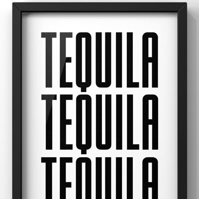 Tequila It Makes me Happy Lyric Print | Funny Kitchen Wall Art - 30X40CM PRINT ONLY