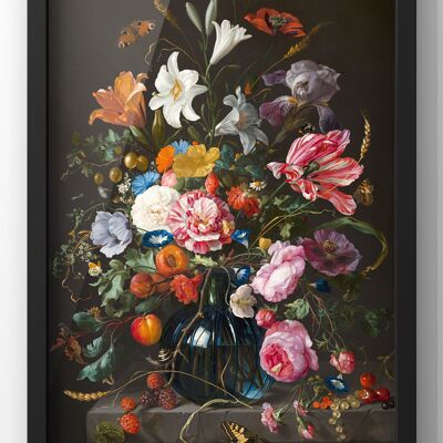 Dark Floral Vintage Wall Art Print - A4 Print Only