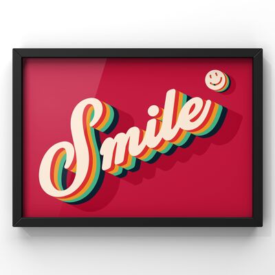 Smile Quote Print | Bold Bright Wall Art - A3 Print Only