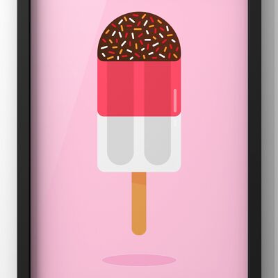 Minimal Ice Pop Fab Lolly Print | Colourful Wall Art - A3 Print Only