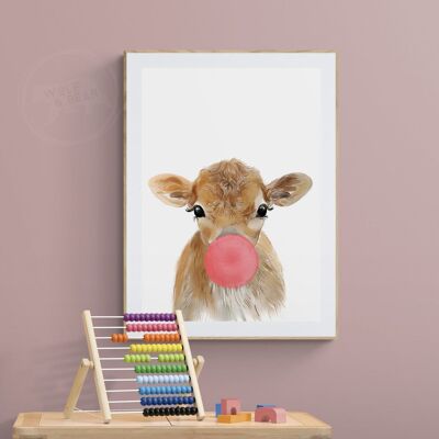 Bubblegum Cow - A5 Print Only