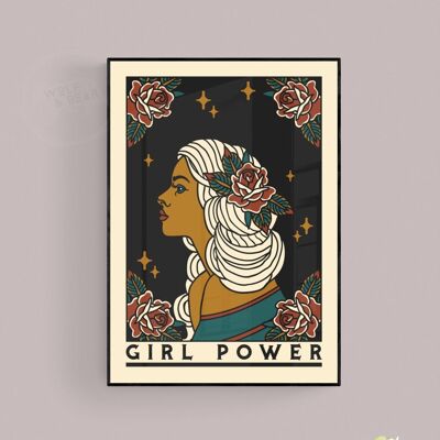 Girl Power Tattoo Art - 50X70CM PRINT ONLY