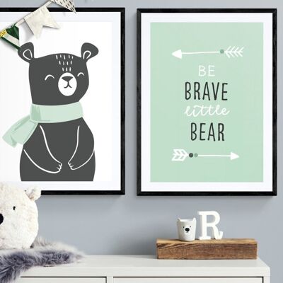 Brave Bear Set of 2 - A4 Prints Only