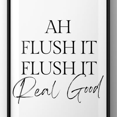 Ah Flush It Bathroom Quote Print | - A5 Print