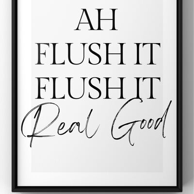 Ah Flush It Bathroom Quote Print | - A5 Print