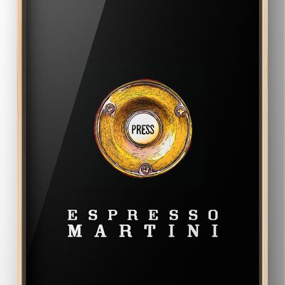 Press for Expresso Martini Print | Quirky Cocktail Wall Art - 40X50CM PRINT ONLY