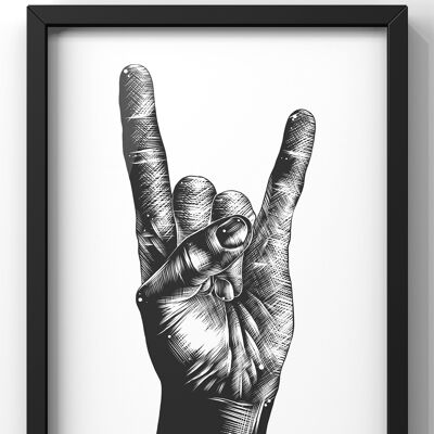 Rock Hand Illustration - A4 Print