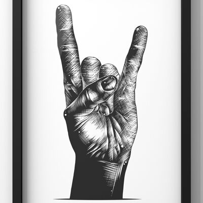 Rock Hand Illustration - A3 Print