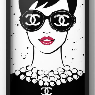 Chanel Fashion Portrait Poster | Bedroom Wall Art Print - A2 Print Only