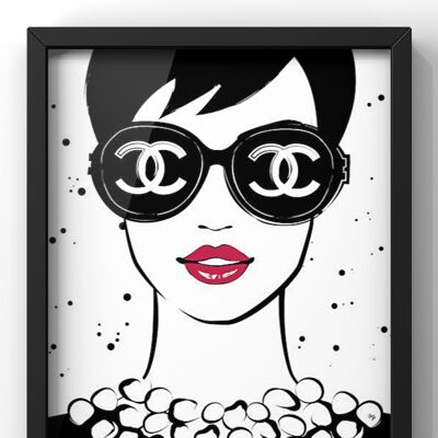 Chanel Fashion Portrait Poster | Bedroom Wall Art Print - A1 Print Only